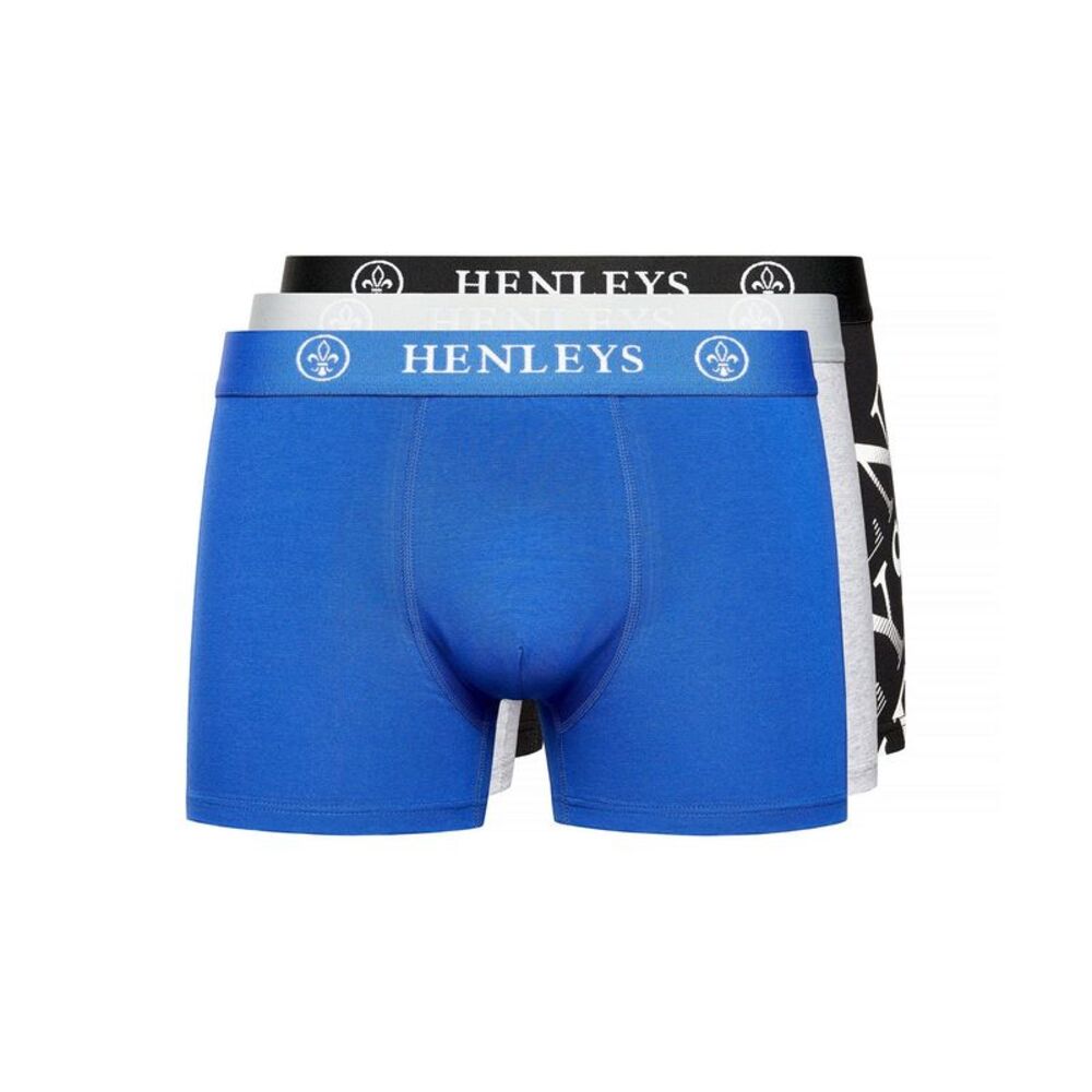 Henleys Mens Henline Assorted Designs Boxer Shorts (Pack of 3) / Multicolored